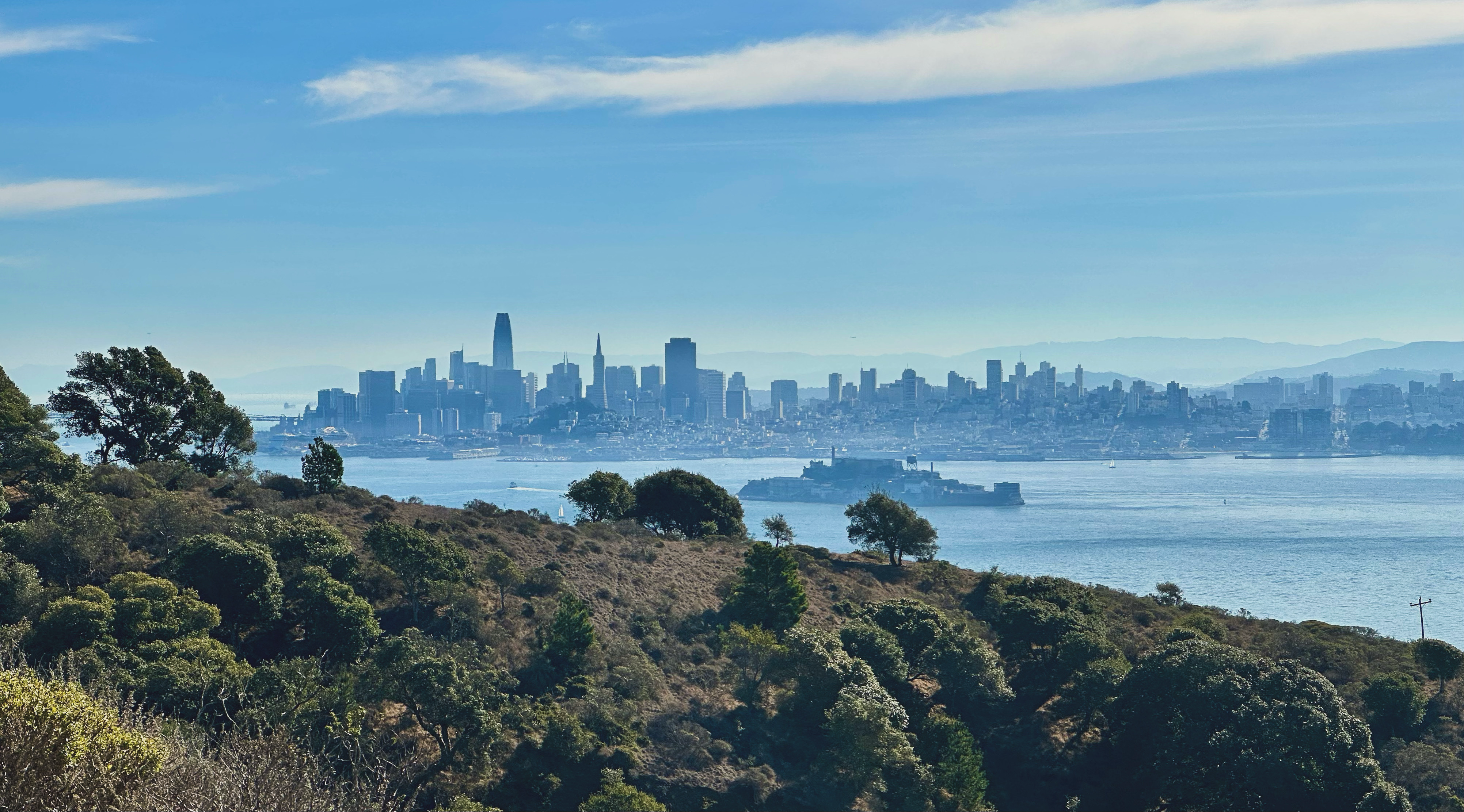 View of the San Francisco skyline and Alcatraz from Angel Island