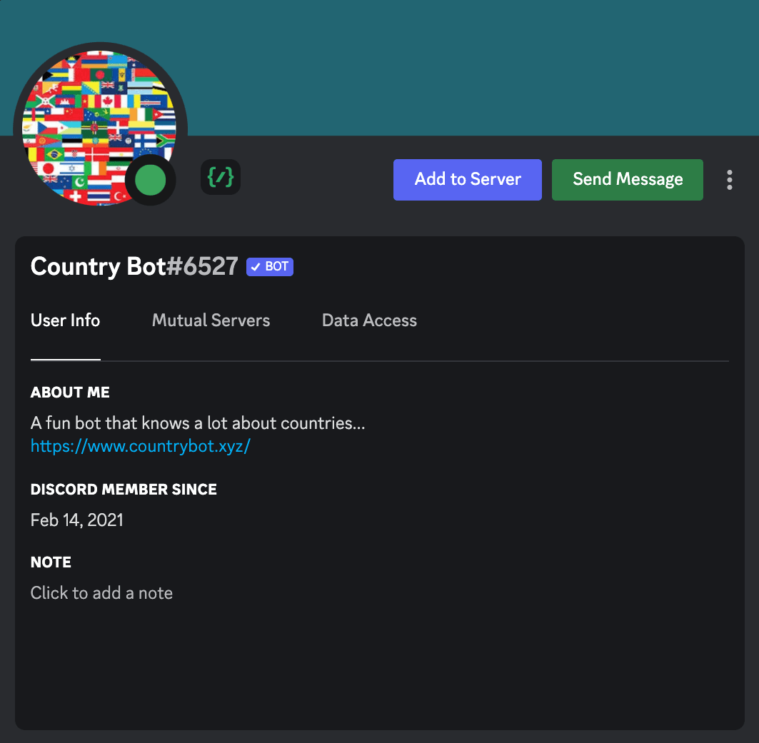 Country Bot project screenshot