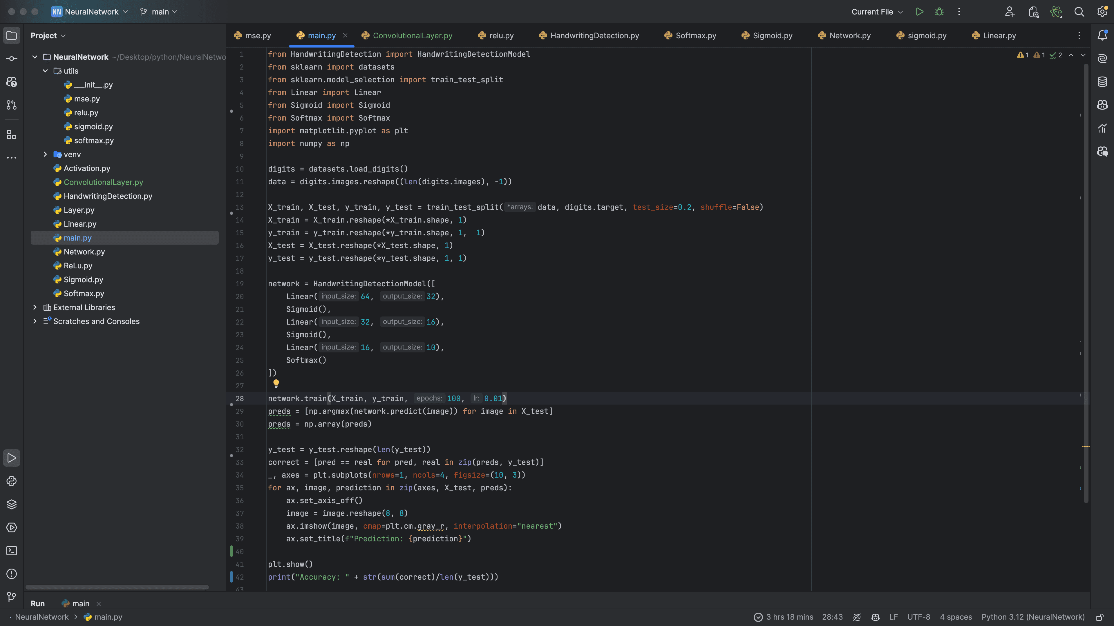 Neural Network project screenshot