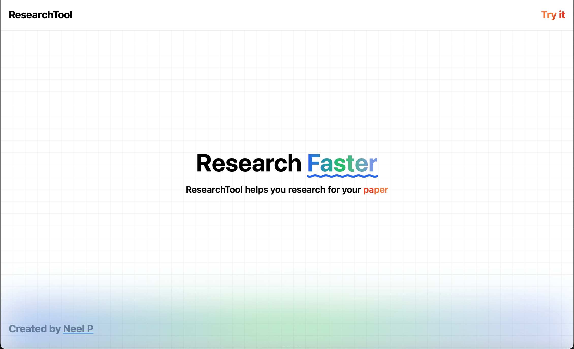 Research Tool project screenshot