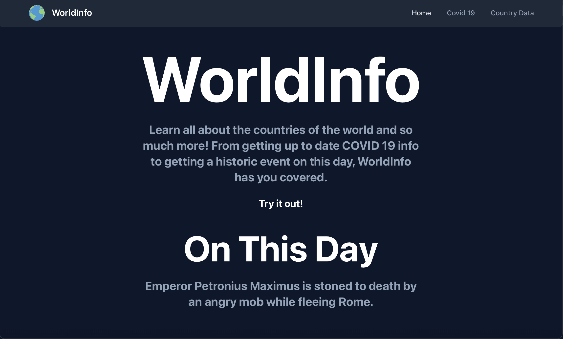 WorldInfo project screenshot